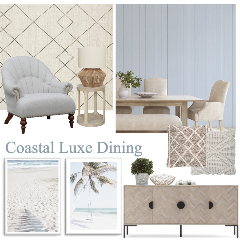 Coastal Luxe Dining Mood Board by Olive et Oriel on Style Sourcebook