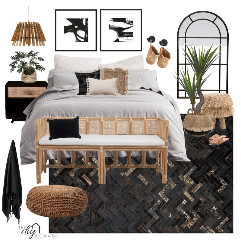 Black bedroom Mood Board by Thediydecorator on Style Sourcebook