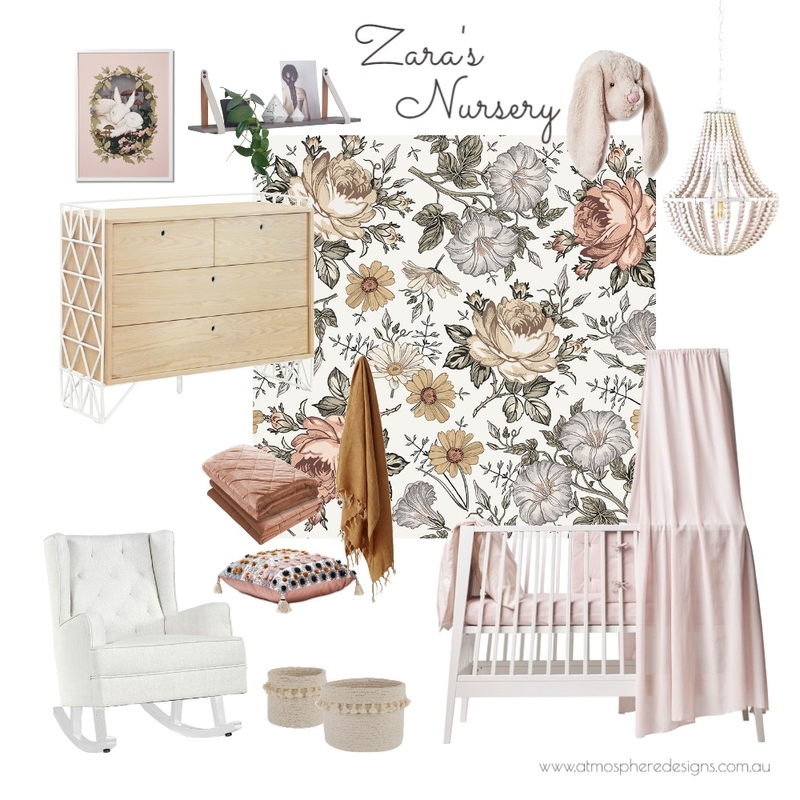 Zara's Floral Nursery Mood Board by Atmosphere Designs on Style Sourcebook