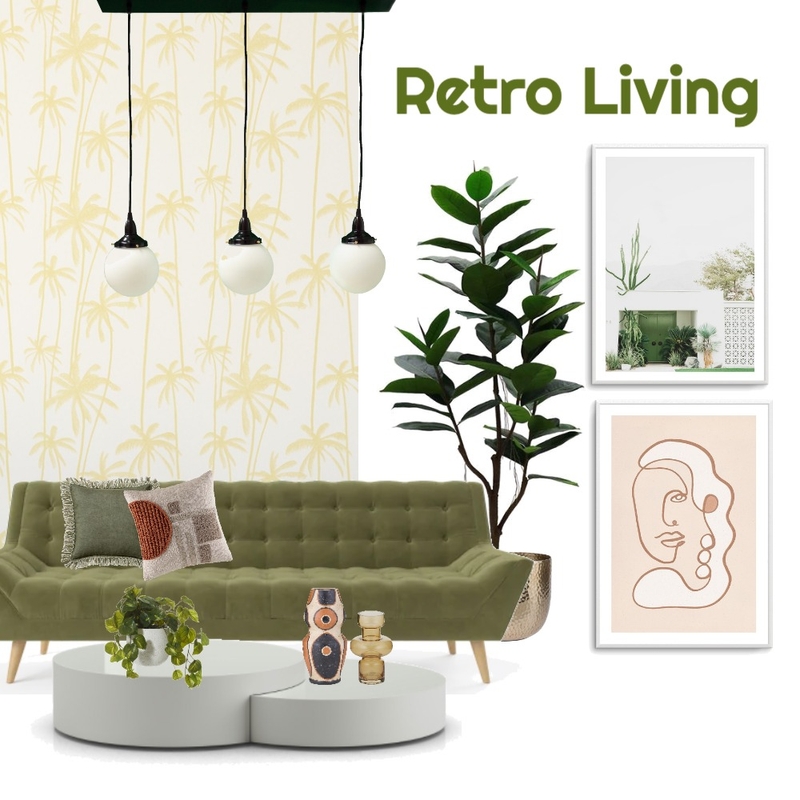 Retro Living Mood Board by Olive et Oriel on Style Sourcebook