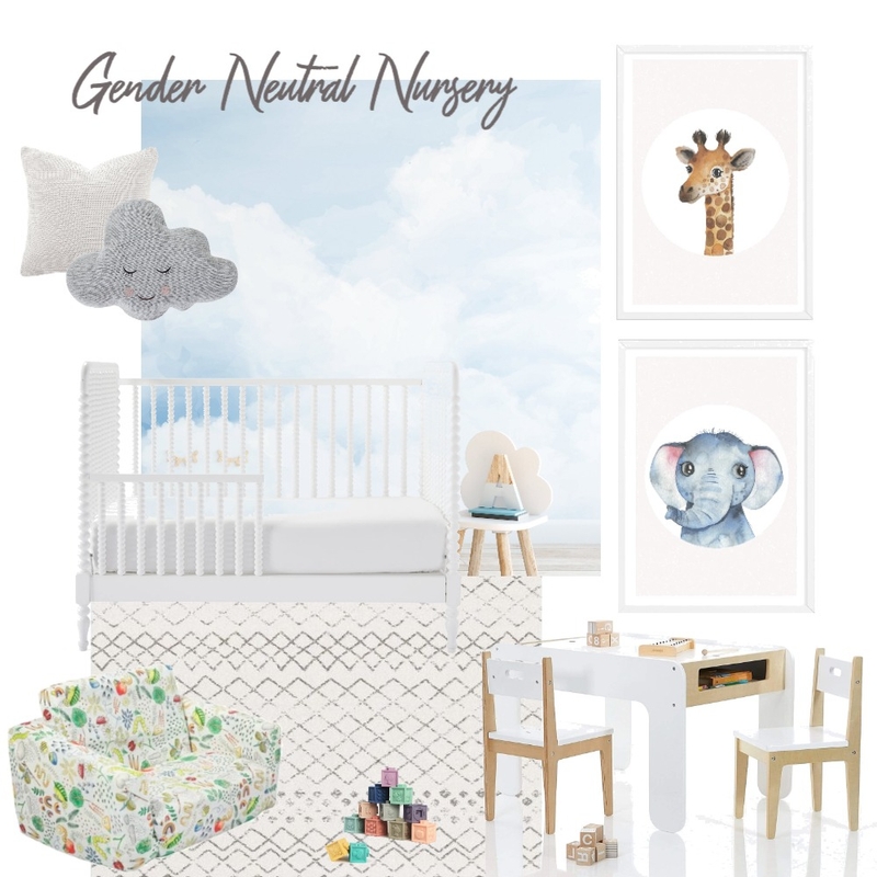 Gender Neutral Nursery w/ Animals Mood Board by Olive et Oriel on Style Sourcebook
