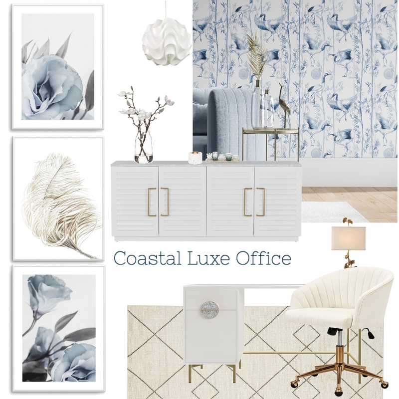 Coastal Luxe Office Mood Board by Olive et Oriel on Style Sourcebook