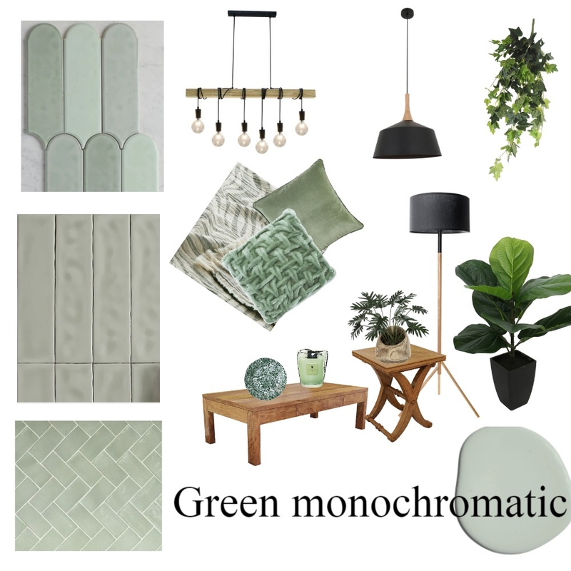 Green monochromatic Mood Board by ShaeForster on Style Sourcebook