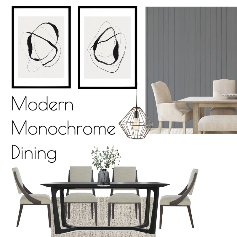 Modern Monochrome Dining Mood Board by Olive et Oriel on Style Sourcebook