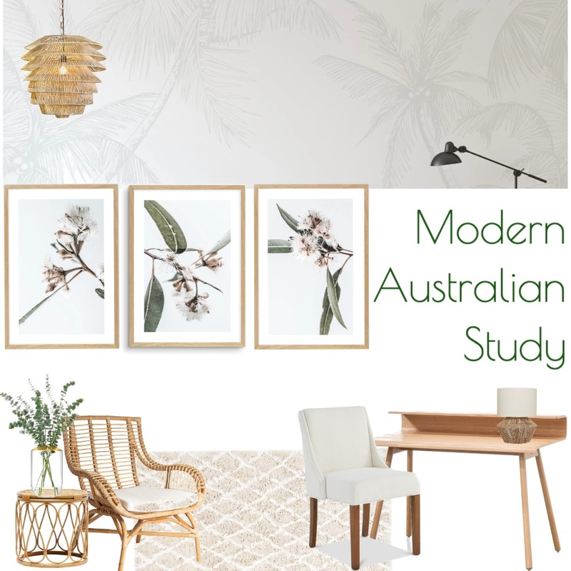 Modern Australian Study Mood Board by Olive et Oriel on Style Sourcebook