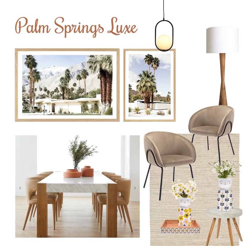 Palm Springs Luxe Dining Mood Board by Olive et Oriel on Style Sourcebook