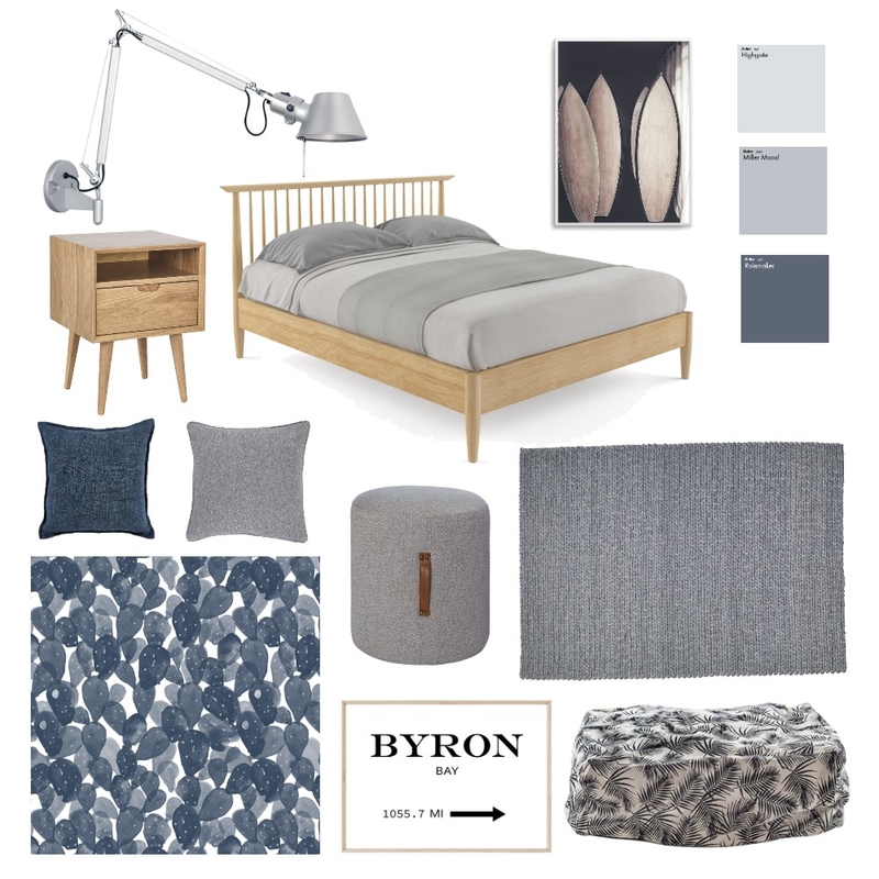 Moody blues bedroom Mood Board by georgiamurphy on Style Sourcebook