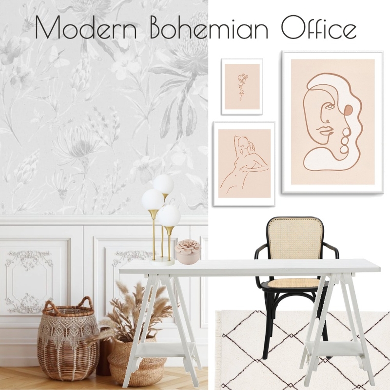 Modern Bohemian Office Mood Board by Olive et Oriel on Style Sourcebook