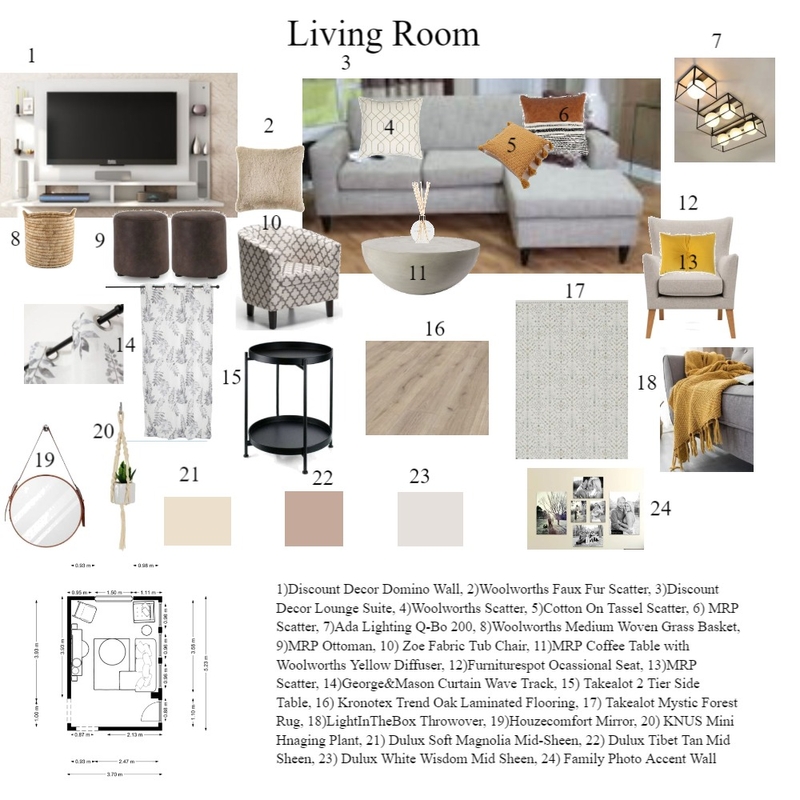 Living Room Sample Board Mood Board by chasmikamothilal on Style Sourcebook