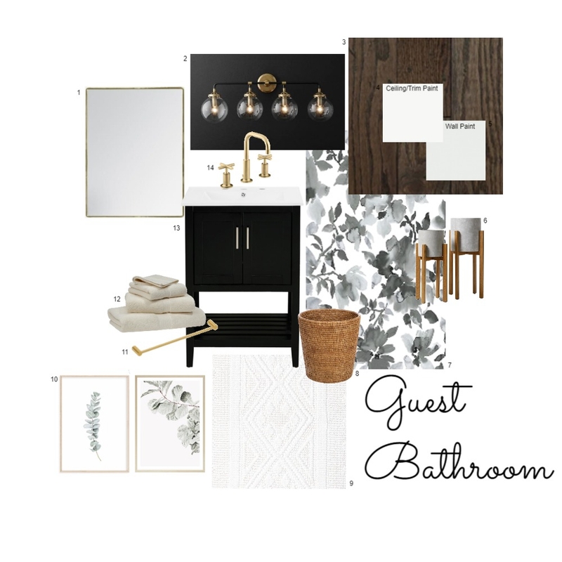 Guest Bathroom Sample Board Mood Board by amandakayedesigns on Style Sourcebook