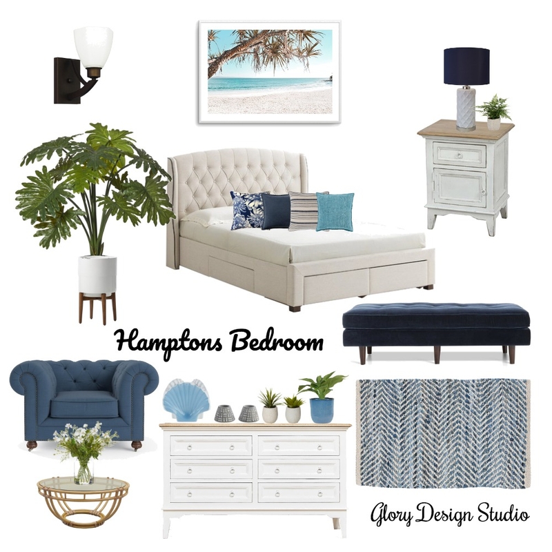 Hamptons Bedroom Mood Board by Glory Design Studio on Style Sourcebook