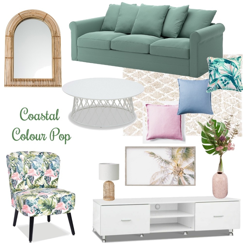 Coastal Colour Pop Living Room Mood Board by skibelle on Style Sourcebook