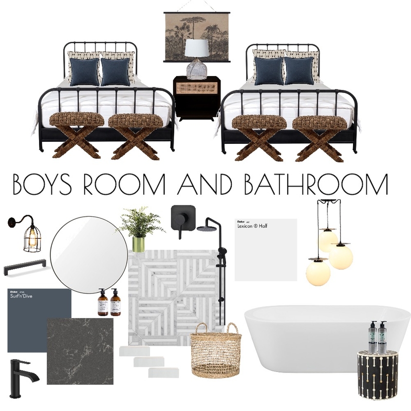 BOYS ROOM AND BATHROOM Mood Board by clairedana17 on Style Sourcebook