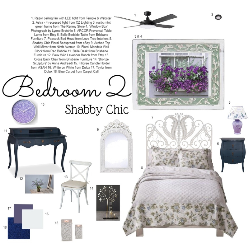 Shabby Chic Bedroom Mood Board by misshell33 on Style Sourcebook
