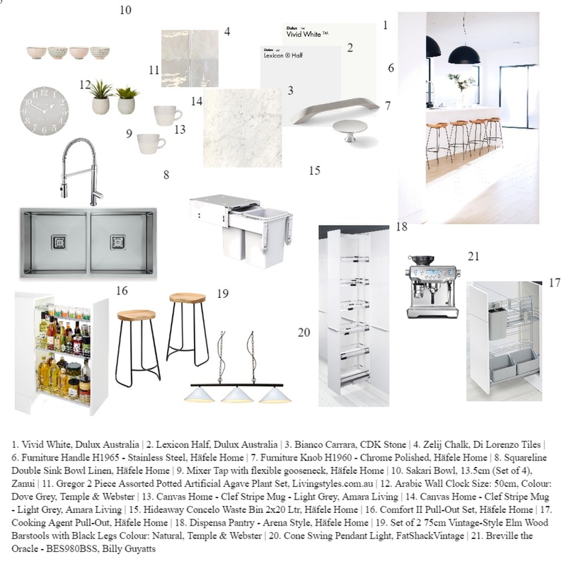 Modern White Kitchen Mood Board by Häfele Home on Style Sourcebook