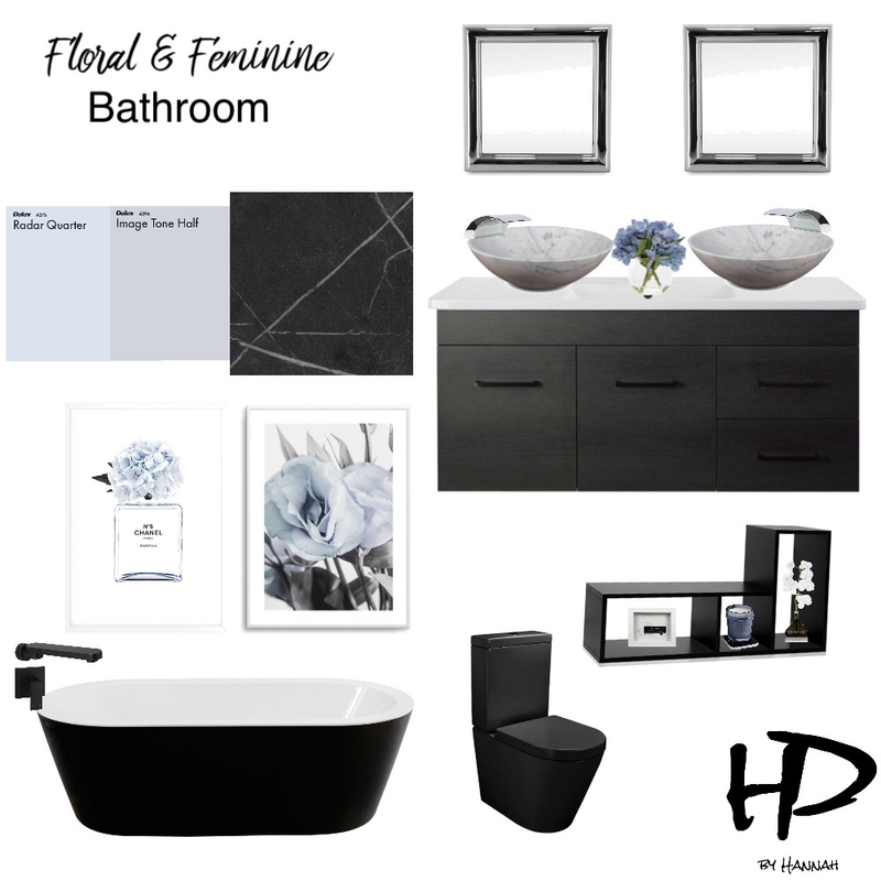 Floral & Feminine Bathroom Mood Board by homedesignsbyhannah on Style Sourcebook