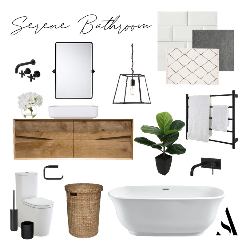 Serene Bathroom Remodel 001 Mood Board by Amelia Strachan Interiors on Style Sourcebook