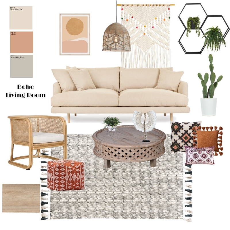 Boho Living Room Mood Board by Amelia_Higgins on Style Sourcebook
