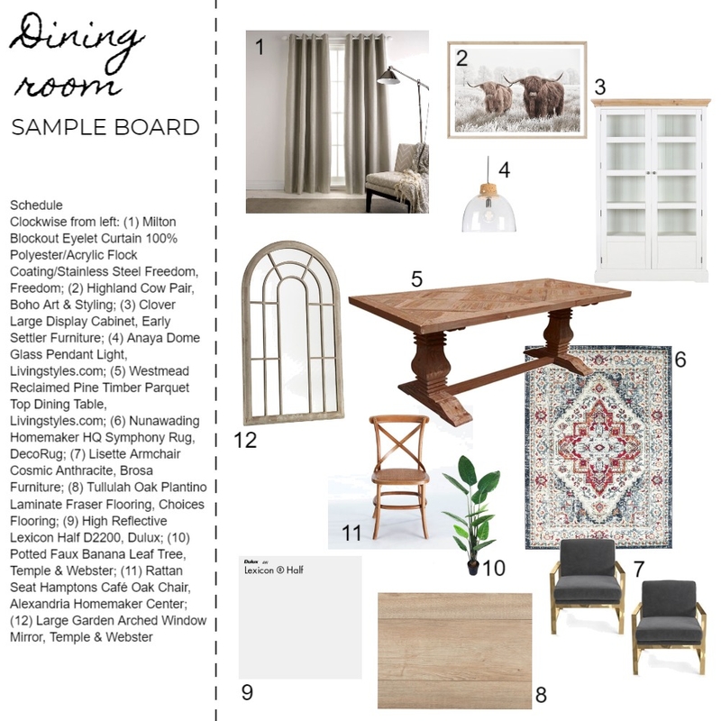 Dining Room Moodboard Mood Board by sadiejoy697@gmail.com on Style Sourcebook