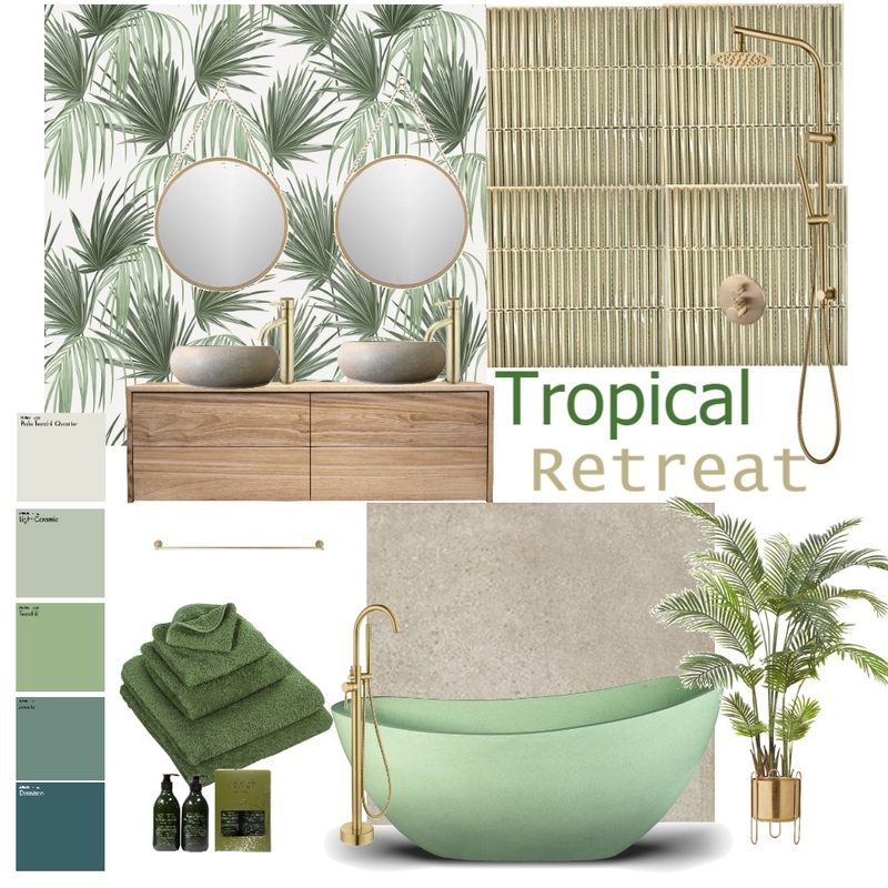 Tropical Retreat Mood Board by Asscher Designs on Style Sourcebook