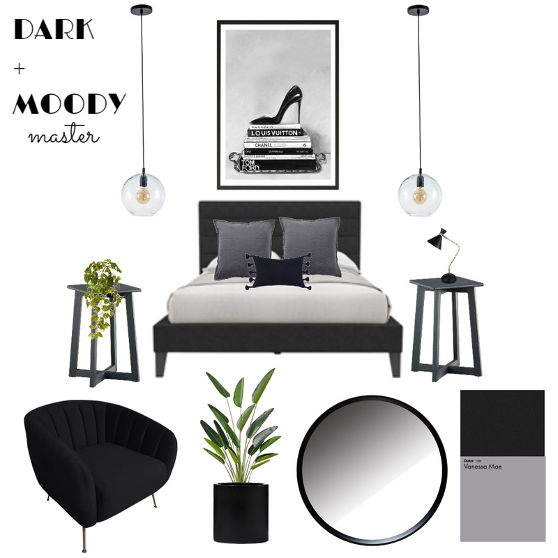 Dark + Moody Master Mood Board by STEPH PROPERTY STYLIST 〰 on Style Sourcebook