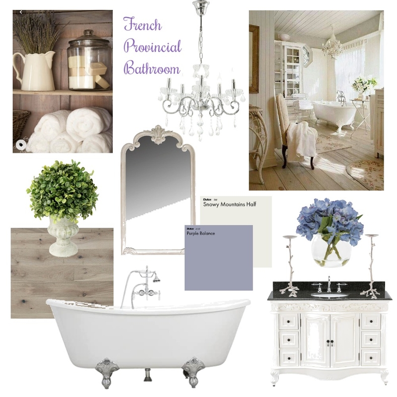 French Provincial Bathroom Mood Board by La Elegant Bohemian on Style Sourcebook