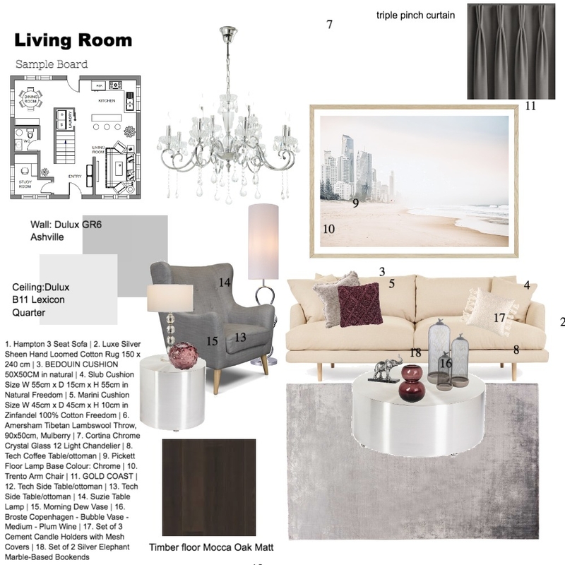 Living Room Sample board Mood Board by InteriorsbyD on Style Sourcebook