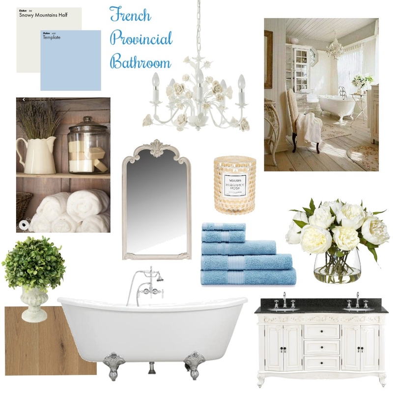 French Provincial Bathroom_blue&cream Mood Board by La Elegant Bohemian on Style Sourcebook