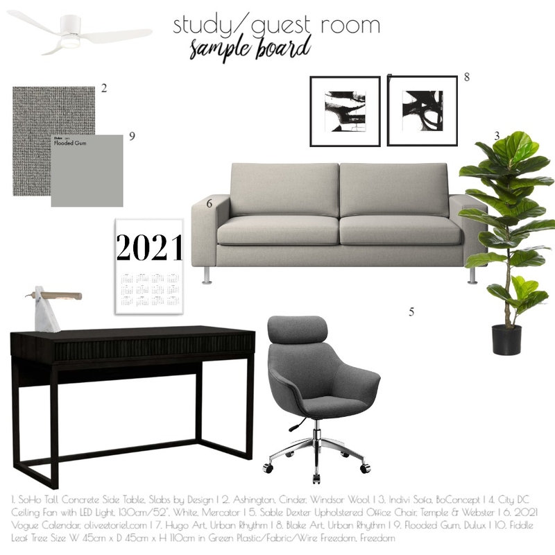 Study Guest Room Assignment Mood Board by fionajane on Style Sourcebook