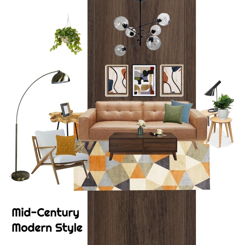 Mid-Century Modern Living Room Mood Board by Design Decor Decoded on Style Sourcebook