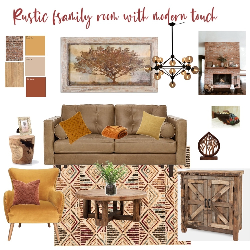 Rustic living Room Mood Board by yanaplotkin on Style Sourcebook