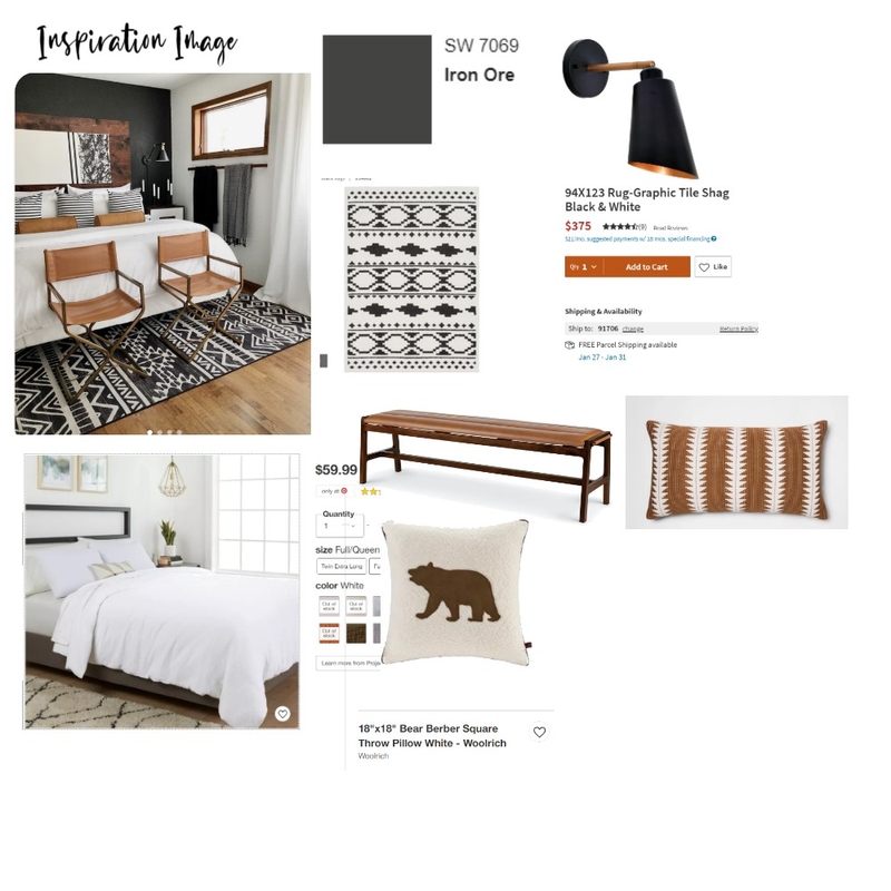 Big Bear Cabin Bedroom 1 Mood Board by petersen92405 on Style Sourcebook