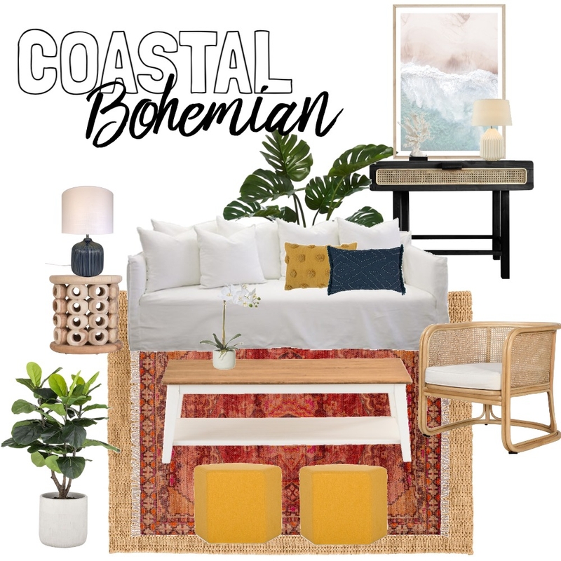 Coastal Bohemian Living Room Mood Board by KC Interiors on Style Sourcebook