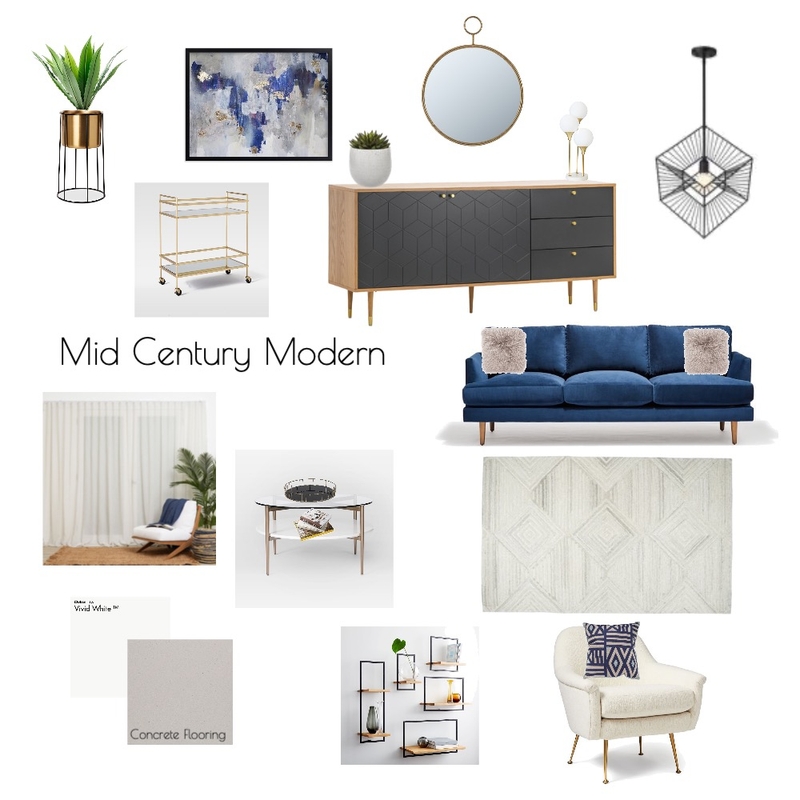 Mid Century Modern Moodboard Mood Board by kyaguda on Style Sourcebook