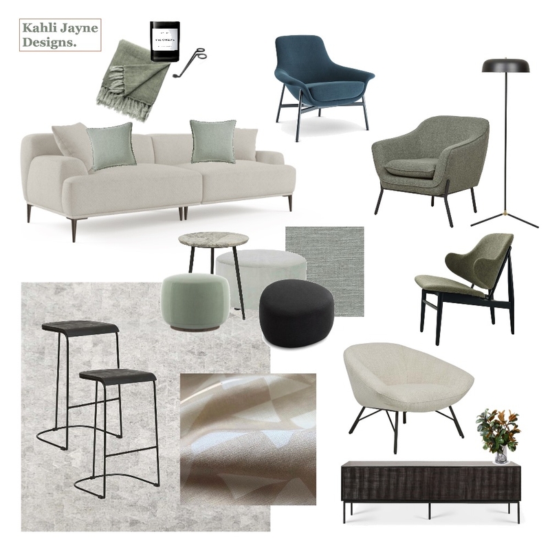 Contemporary Living Area Mood Board by Kahli Jayne Designs on Style Sourcebook