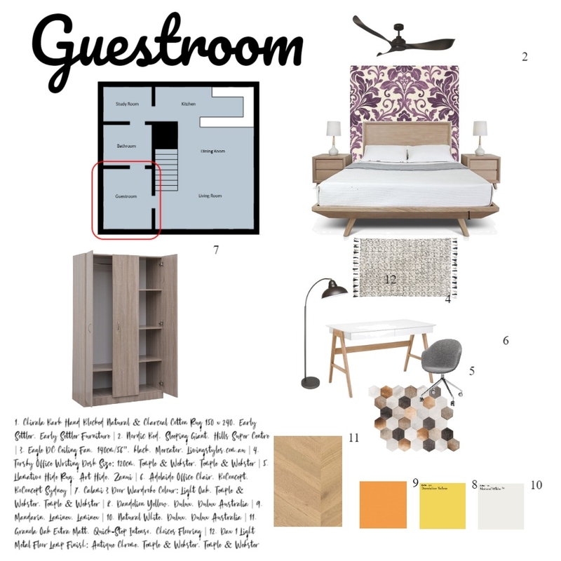 Guest Bedroom Mood Board by yonglongsim on Style Sourcebook