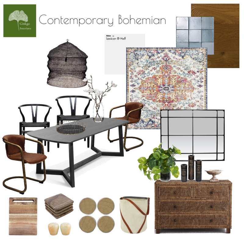 Contemporary Bohemian Mood Board by Ginkgo Interiors on Style Sourcebook