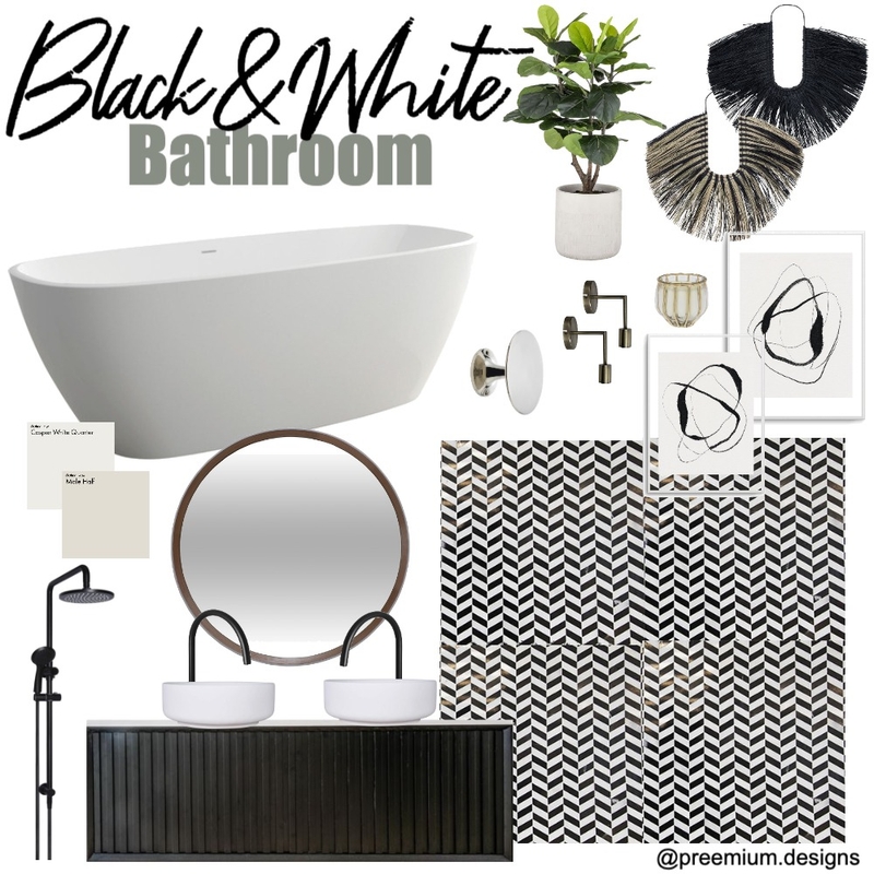 Black & White Mood Board by Preemium Designs on Style Sourcebook