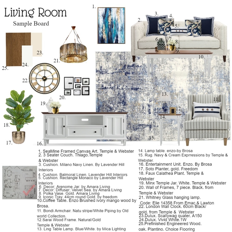 Living Room - Assignment 9 - moodboard modern hampton Mood Board by Zughbaba on Style Sourcebook