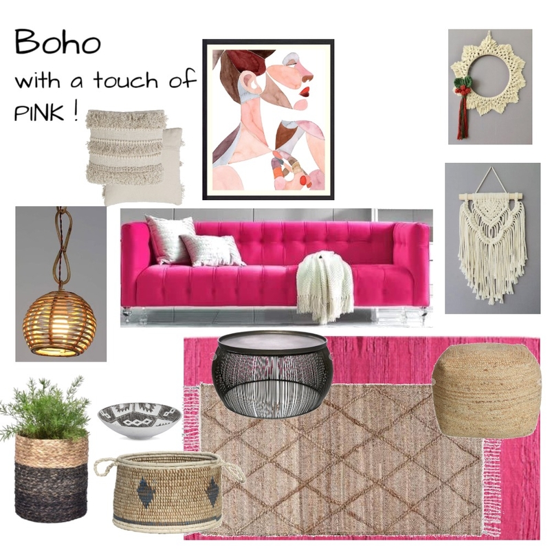 Boho with a touch of PINK Mood Board by Spaces&You on Style Sourcebook