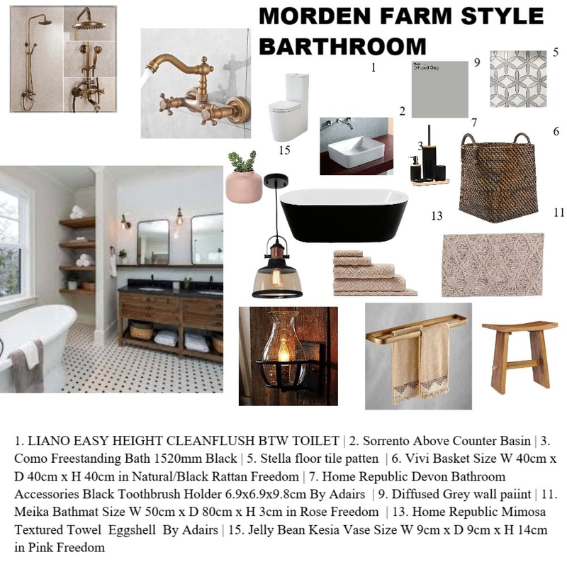 morden farmhouse bathroom Mood Board by Charido on Style Sourcebook