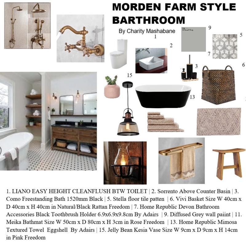 morden farmhouse bathroom Mood Board by Charido on Style Sourcebook