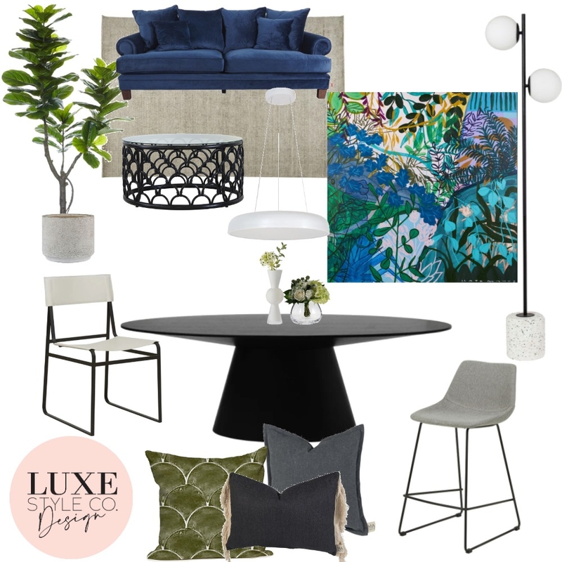 Mid century modern living room Mood Board by Luxe Style Co. on Style Sourcebook