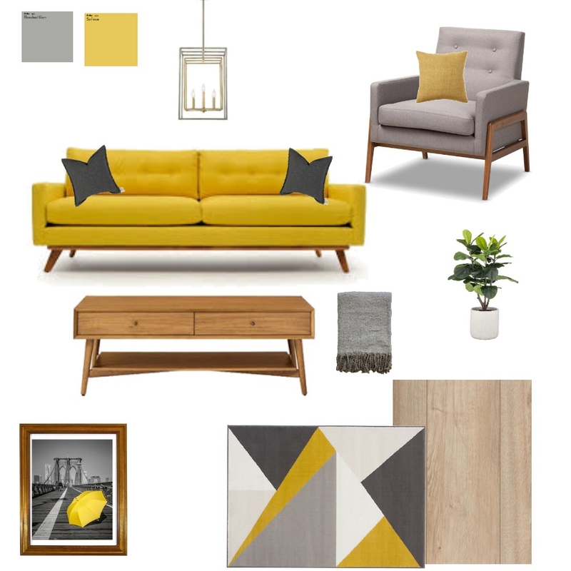 Yellow Mid Century Modern Mood Board by Amanda Erin Designs on Style Sourcebook