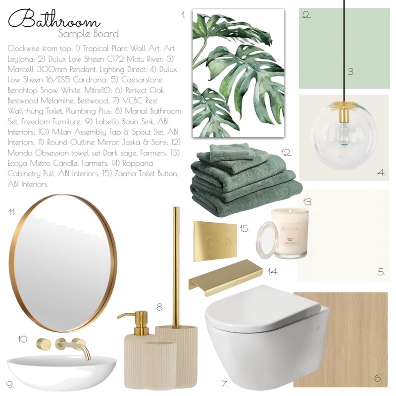 Bathroom Sample Board Mood Board by DaniVile on Style Sourcebook