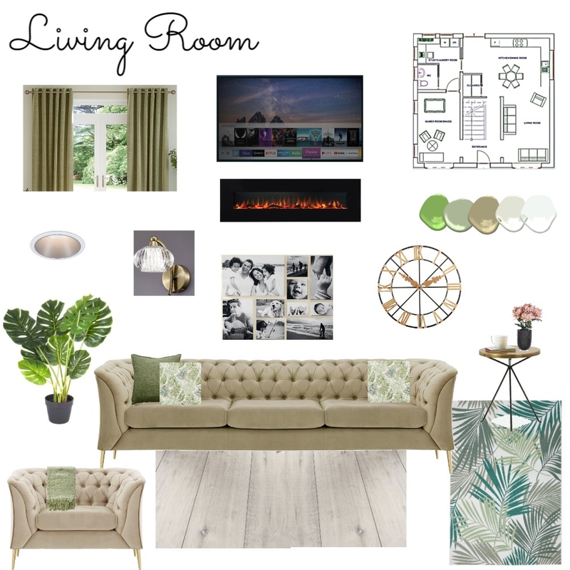 Living Room Sample Board Mood Board by MonAmiDezign on Style Sourcebook