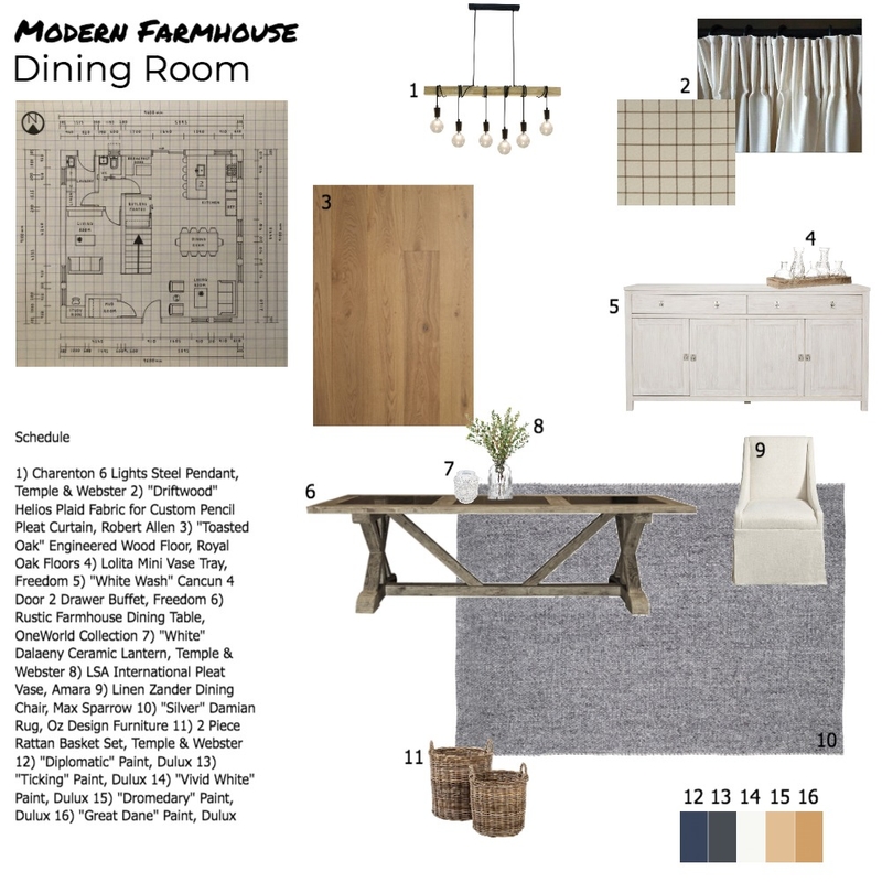 Dining Room Sample Board Mood Board by georgiacampbell on Style Sourcebook