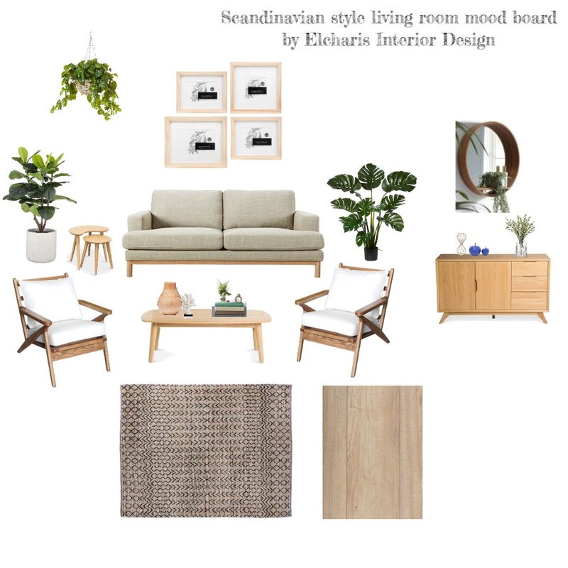 Scandinavian Living Room Mood Board by Elcharis Interior Design Mood Board by Elcharis Interior Design on Style Sourcebook