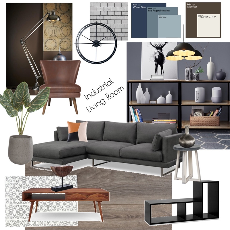 Industrial Living Room Mood Board by Sonakshi1999 on Style Sourcebook