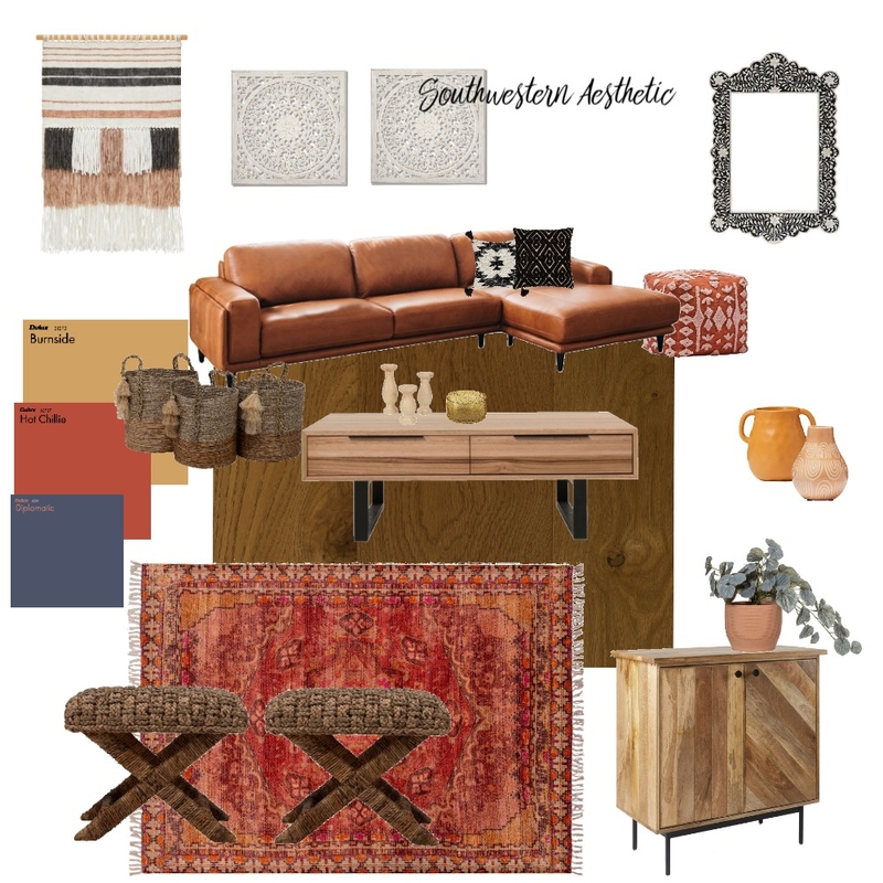 Southwestern Living Room Mood Board by Reanne Chromik on Style Sourcebook